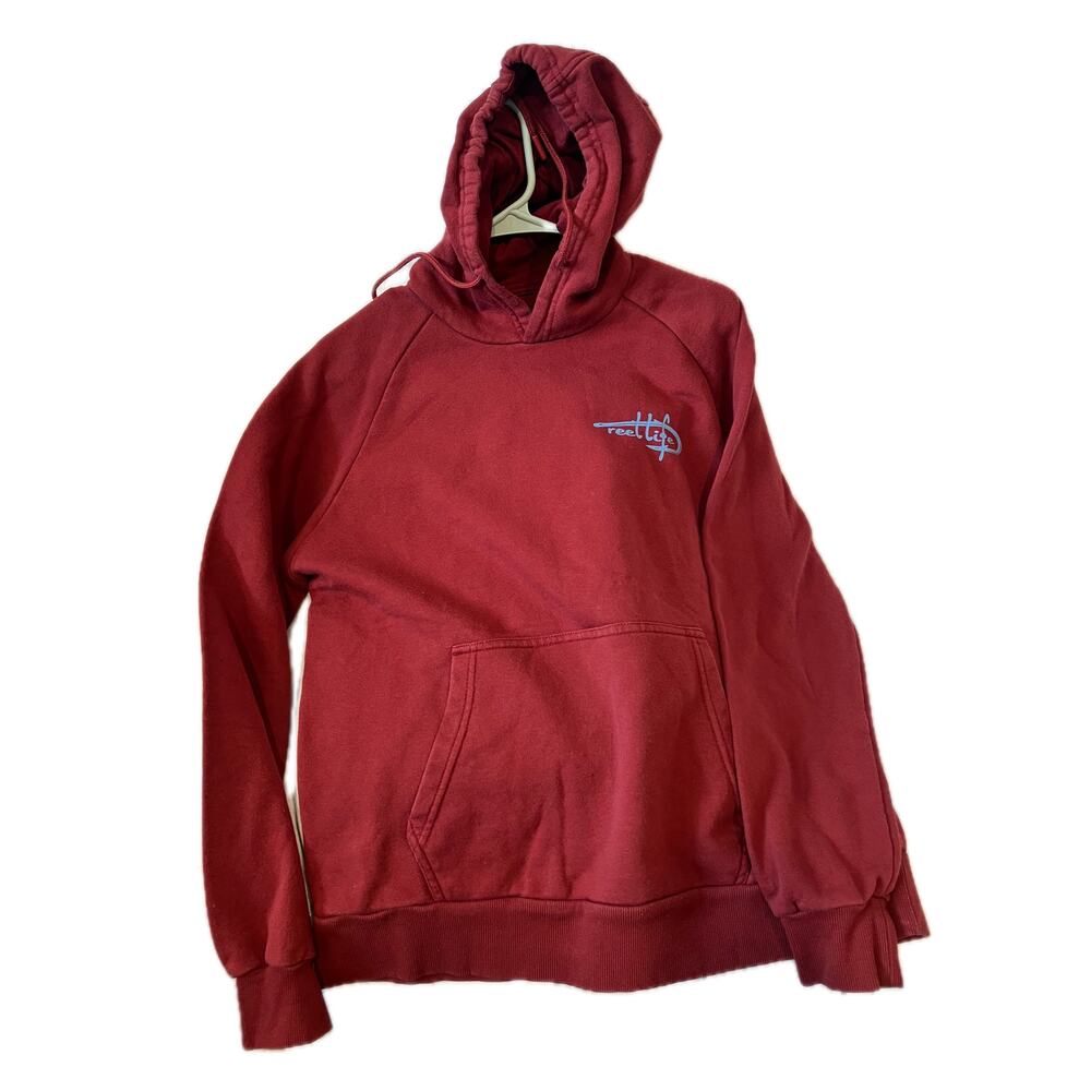 Reellife Fishing Red Hoodie Mens M